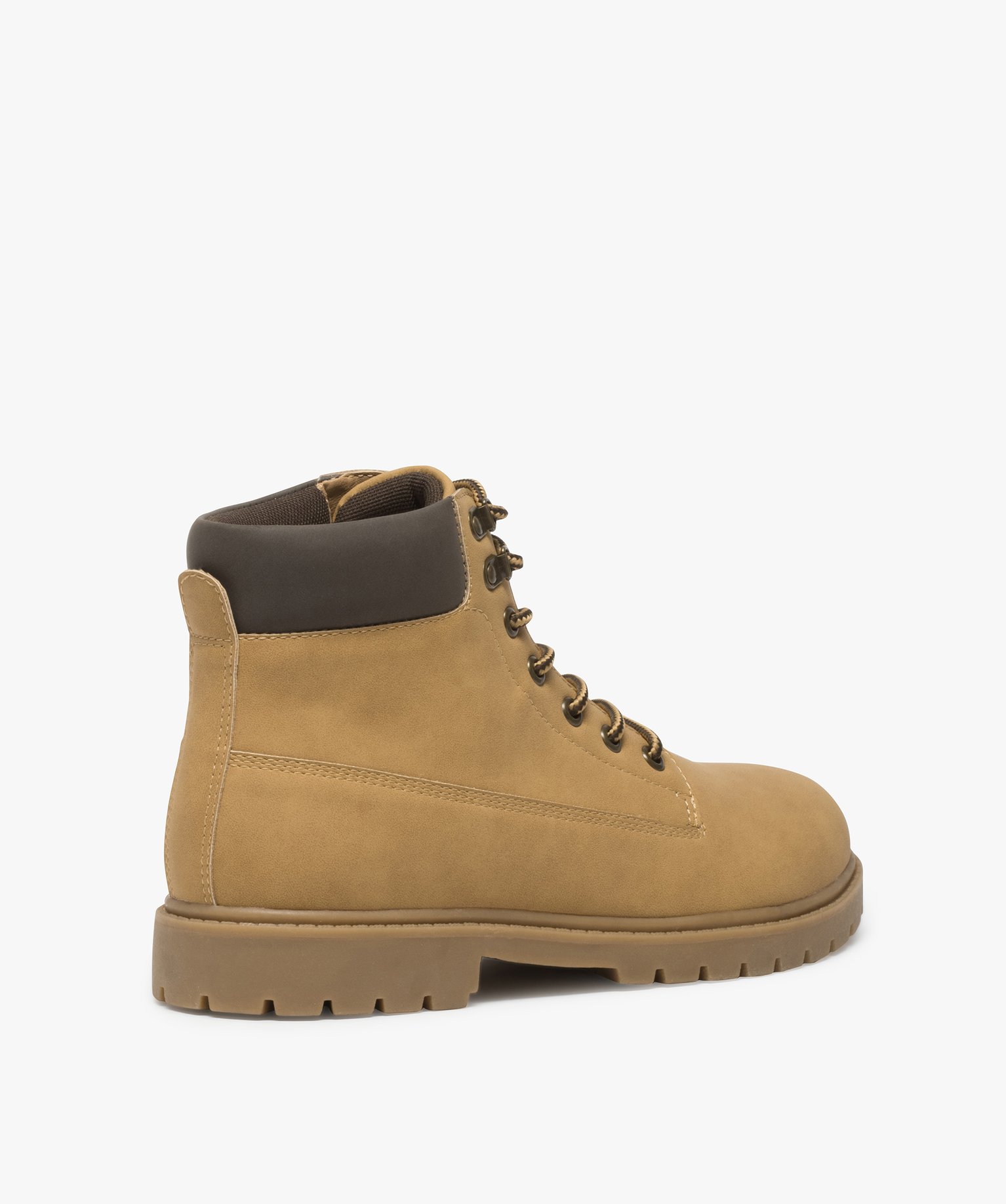 Boots homme à semelle crantée et lacets - Les Supaires camel | GEMO
