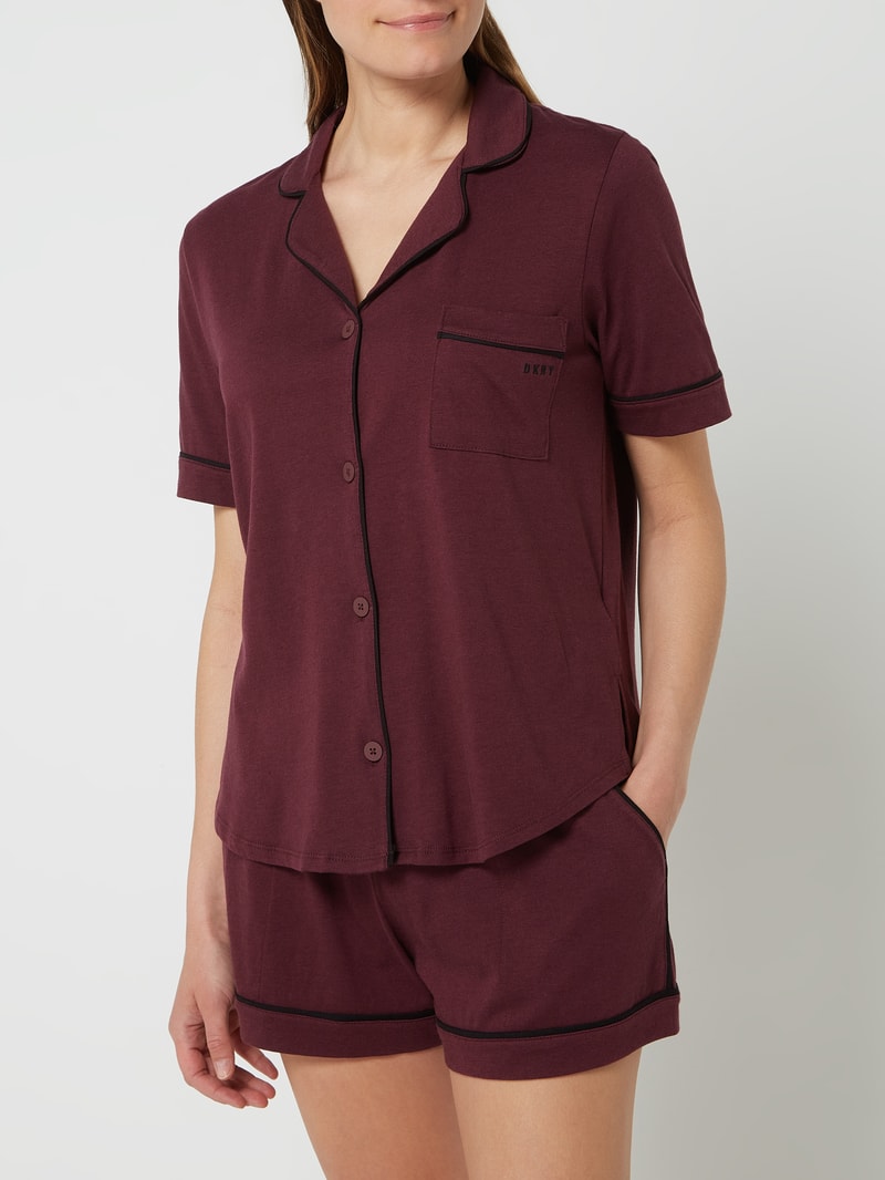 Pyjama aus Baumwoll-Viskose-Mix in bordeaux rot