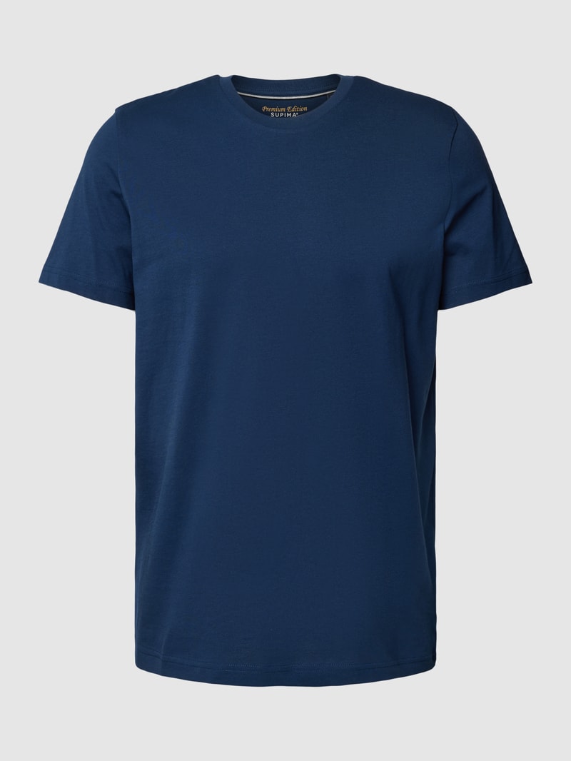 T-Shirt aus Baumwolle mit Rundhalsausschnitt in dunkelblau