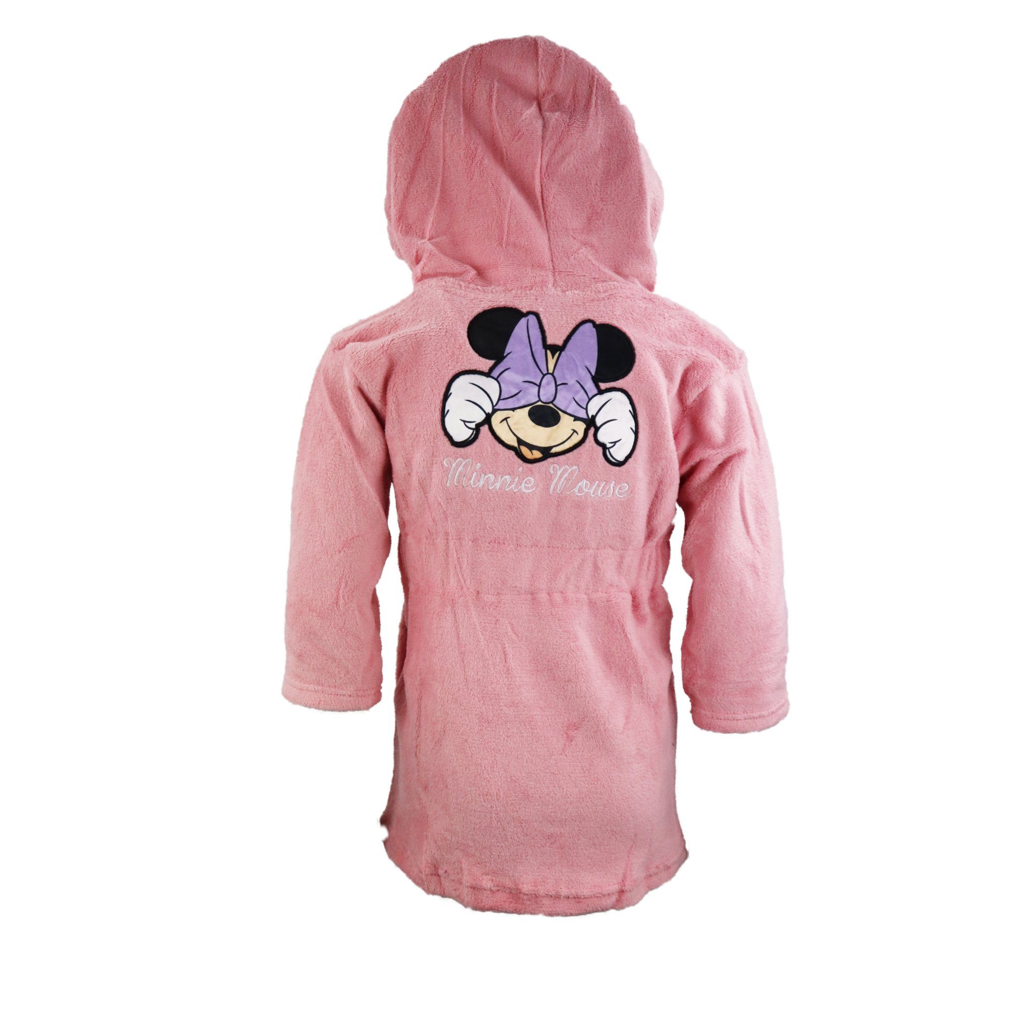 Kinderbademantel  Minnie Maus Kinder Mädchen Fleece Bademantel mit Kapuze, Polyester, Gr. 98 bis 128
