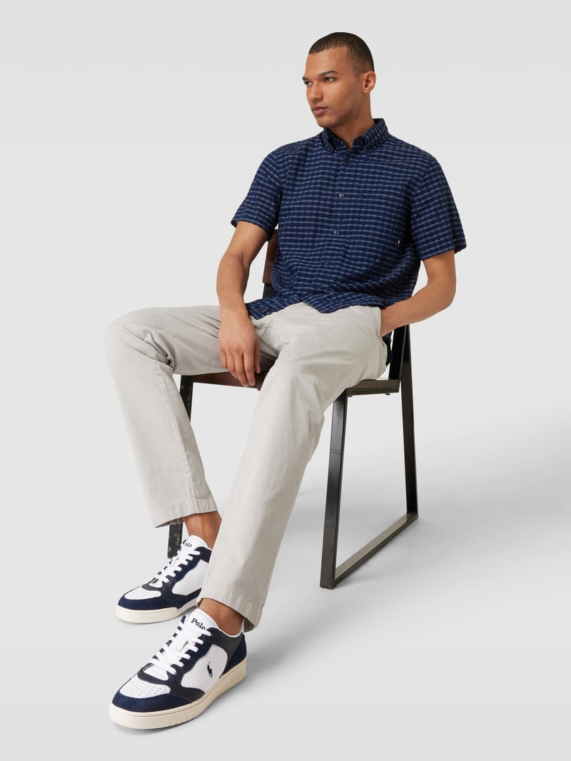 Sneaker in Two-Tone-Machart Modell 'LUX' in marineblau