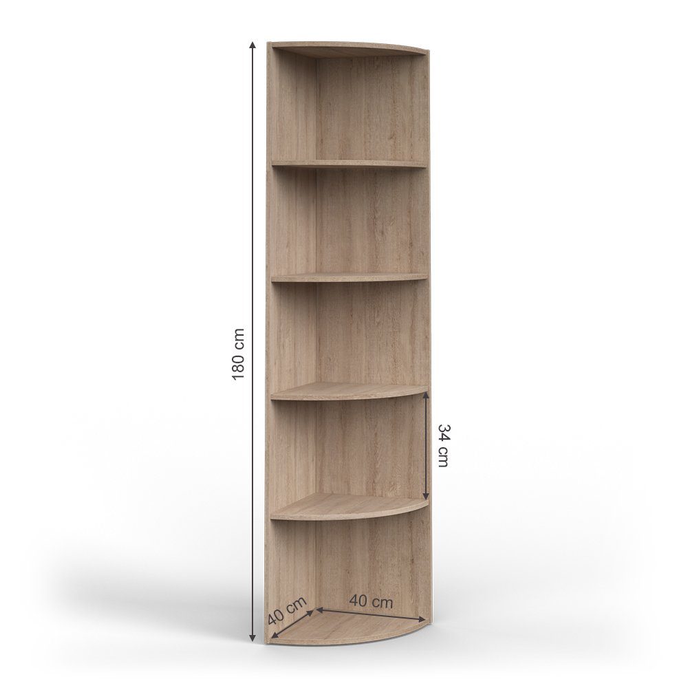 Vicco Eckregal Wandregal Winkelregal 180 x 40 cm ECKI Sonoma