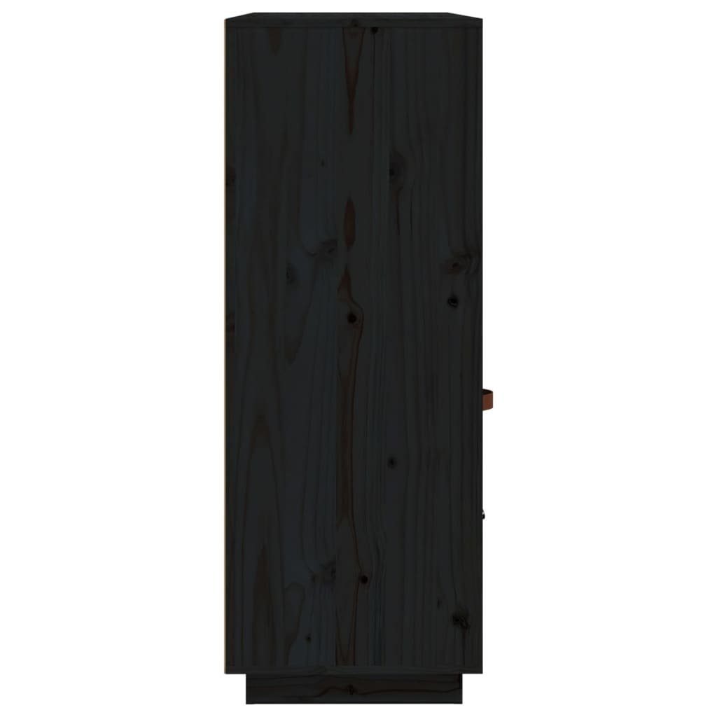vidaXL Sideboard Highboard Schwarz 100x40x108,5 cm Massivholz Kiefer (1 St)