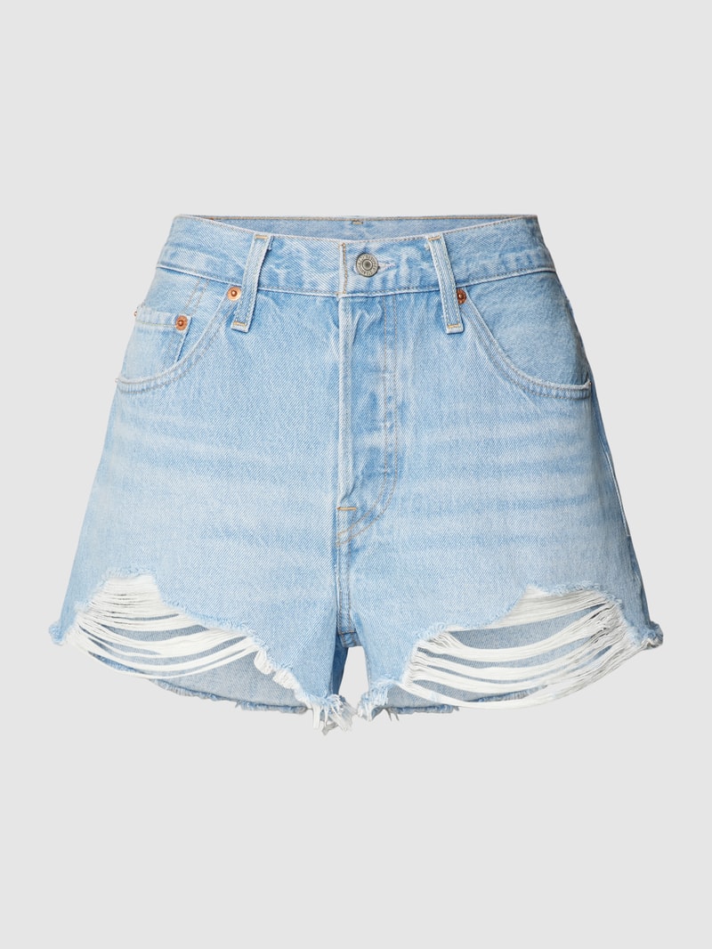 Loose Fit Jeansshorts im Destroyed-Look in jeans