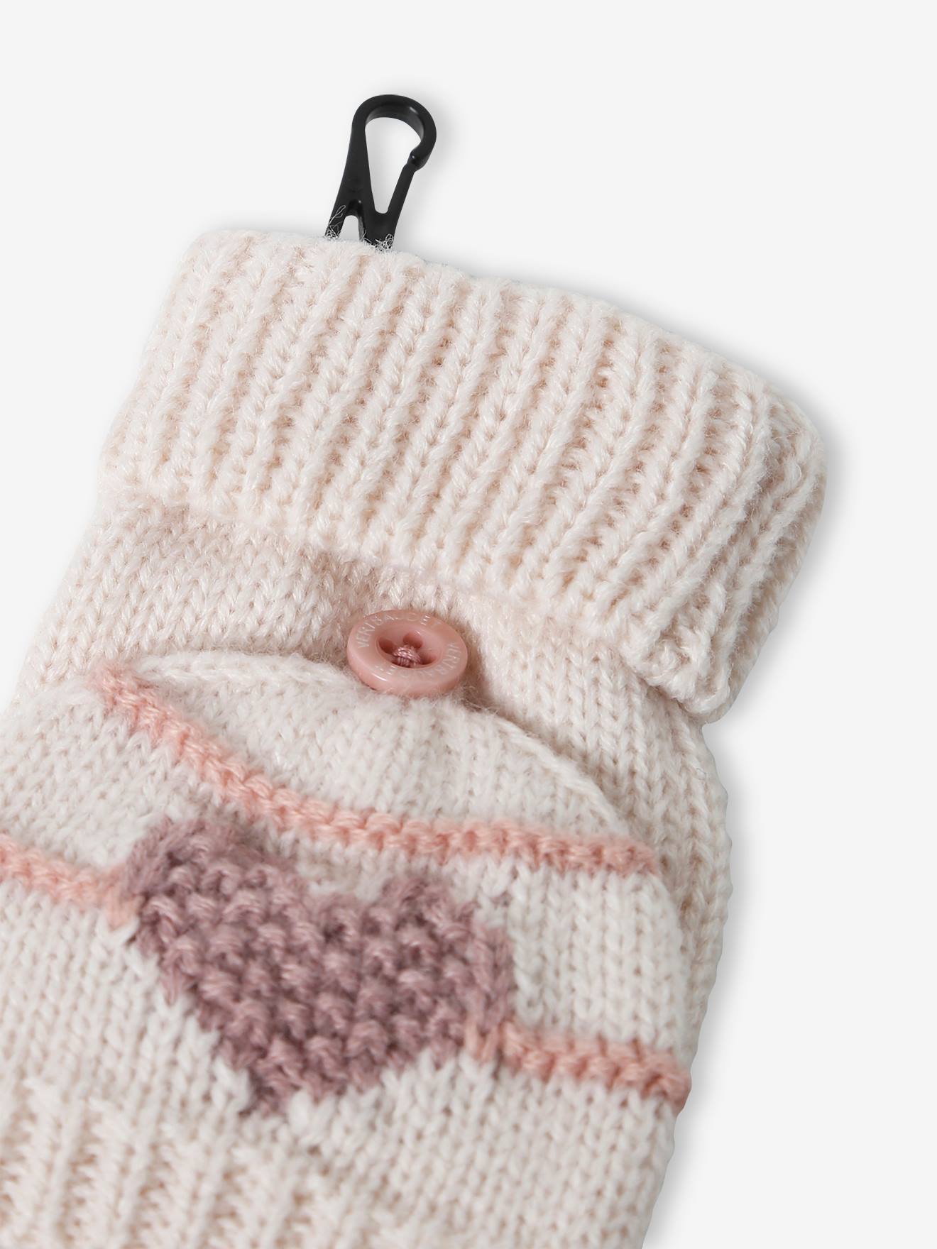 Vertbaudet Mädchen-Set: Mütze, Rundschal & Handschuhe - wollweiß