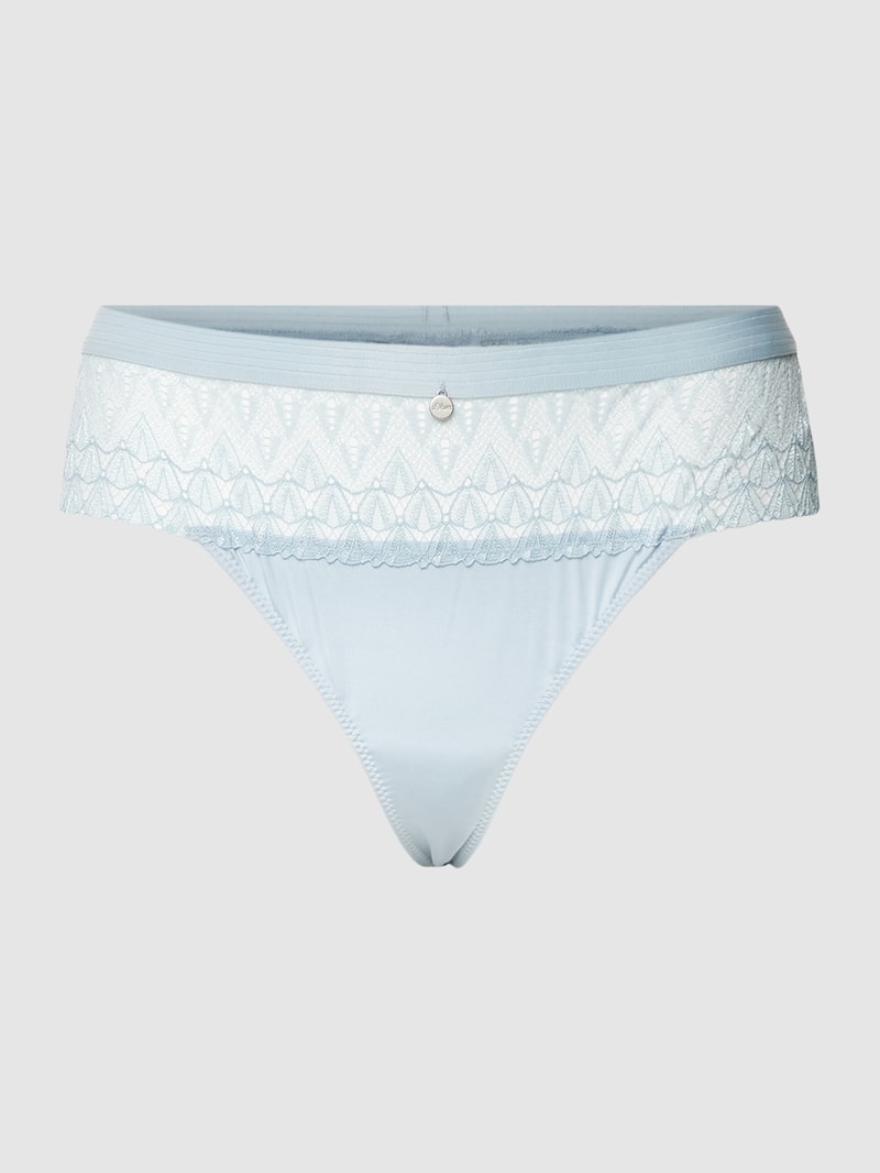 String mit Spitzenbesatz Modell 'Ivette' in hellblau