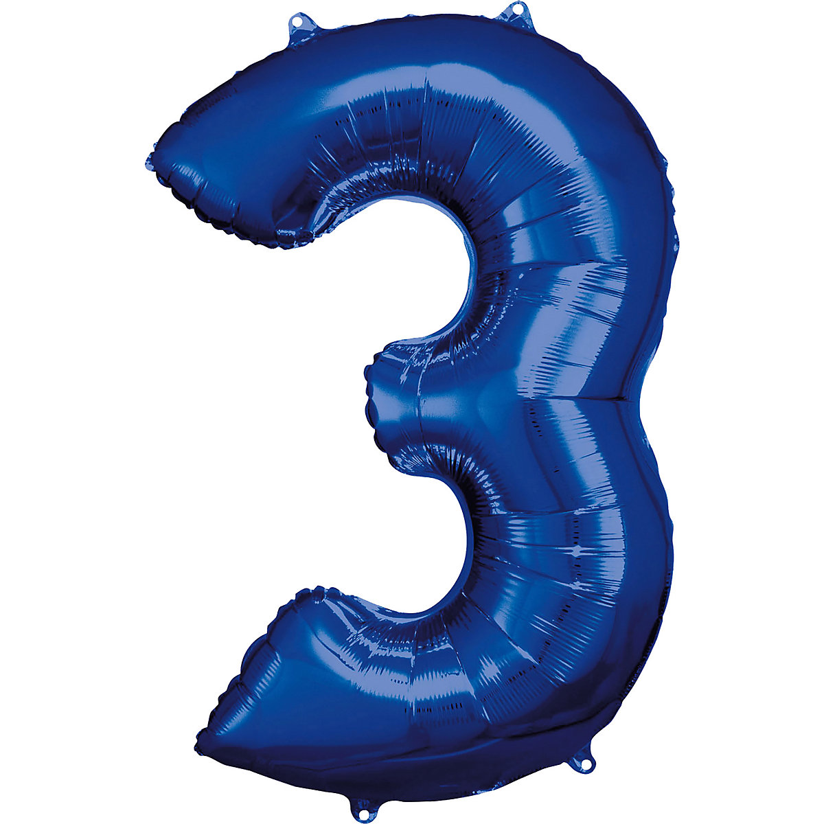 Folienballon dunkelblau Zahl 3, 86 cm