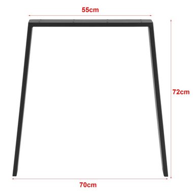 en.casa Tischgestell, Kraftisried 2er Set Tischbein DIY Tischkufen 55/70x72cm Schwarz