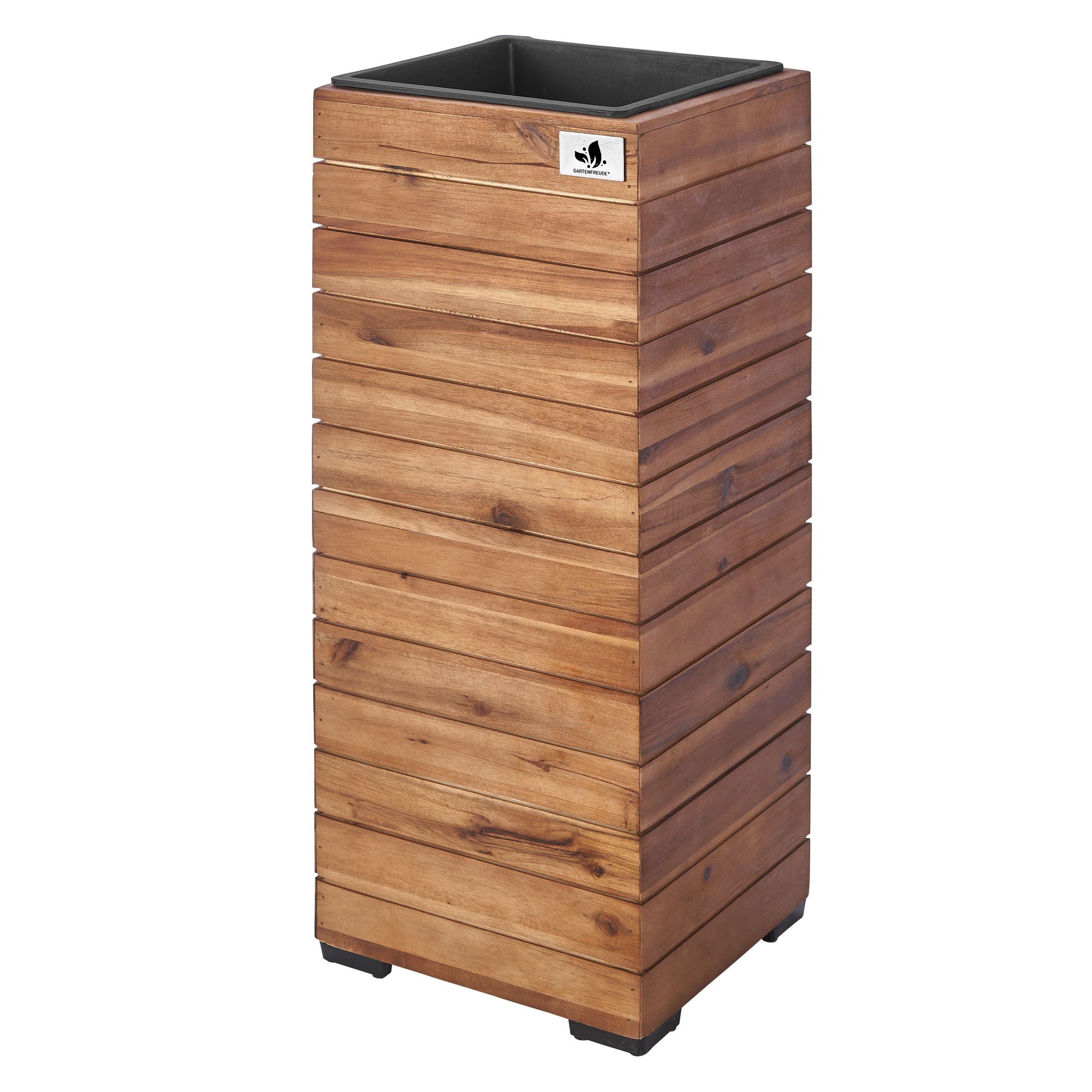Gartenfreude Pflanzkübel Pflanzgefäß Holz horizontale Lamellen Optik