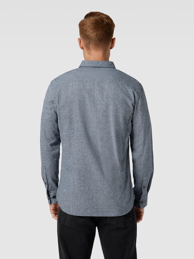 Regular Fit Freizeithemd mit Button-Down-Kragen in dunkelblau