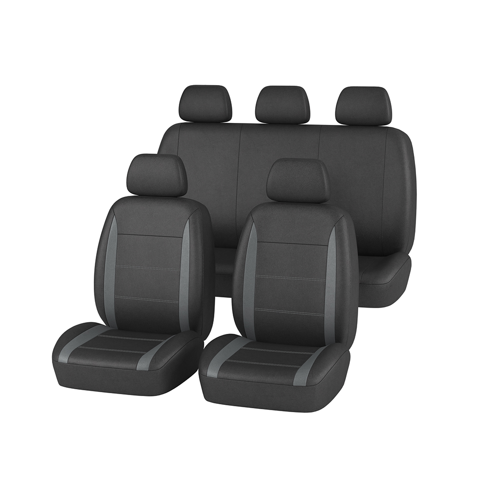 Universal-Sitzbezug-Set schwarz-grau, 9-teilig - ATU