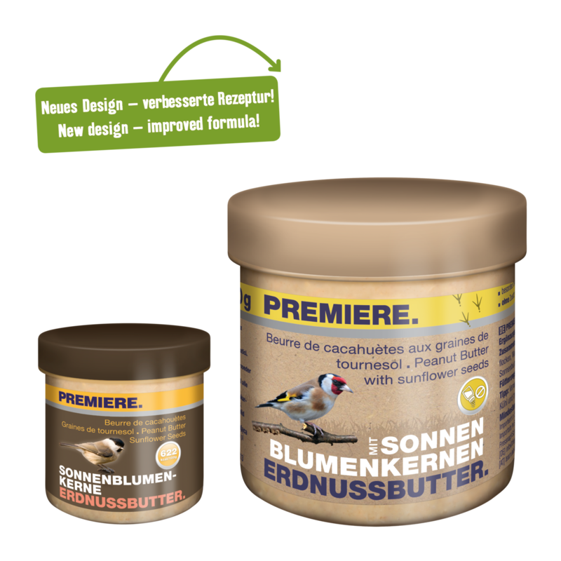 PREMIERE Wildvogelfutter PREMIERE Erdnussbutter mit Sonnenblumenkernen 250g