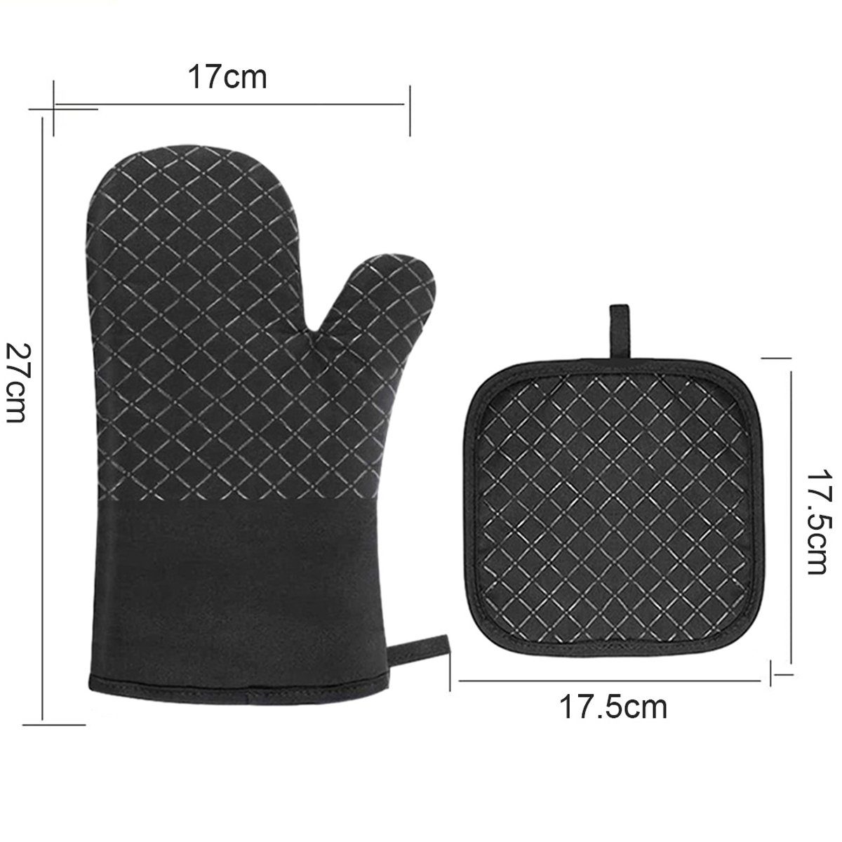 Juoungle Topfhandschuhe Topflappen Handschuh, Ofenhandschuhe Hitzebestaendig Topfhandschuhe