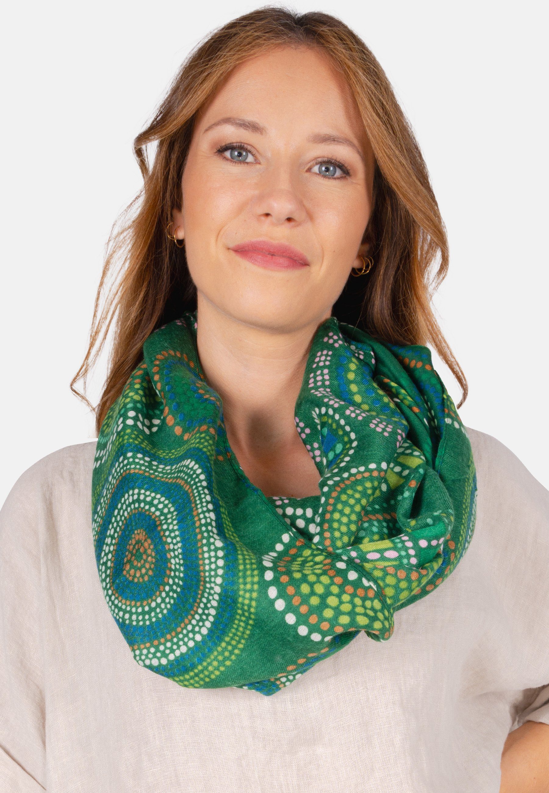 Seasons of April Loop Loop Diane, Weicher & kuscheliger Loop Schal mit kreisförmigen Muster