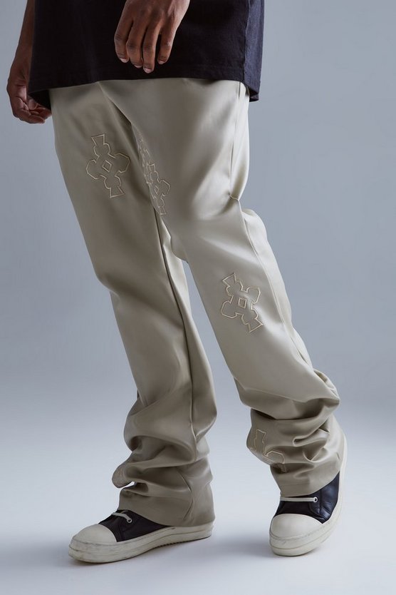 Plus Skinny PU-Hose mit Applikation