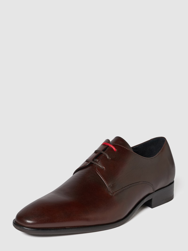Oxford-Schuhe aus echtem Leder in dunkelbraun