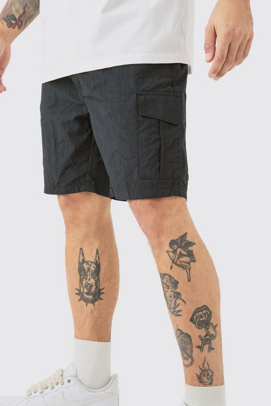 Slim-Fit Cargo-Shorts mit elastischem Bund