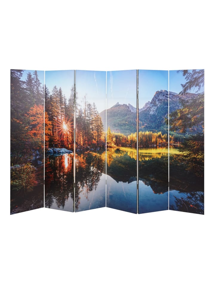 MCW Foto-Paravent mit Schallschutz L55, 180x245cm Waldsee günstig kaufen onesize