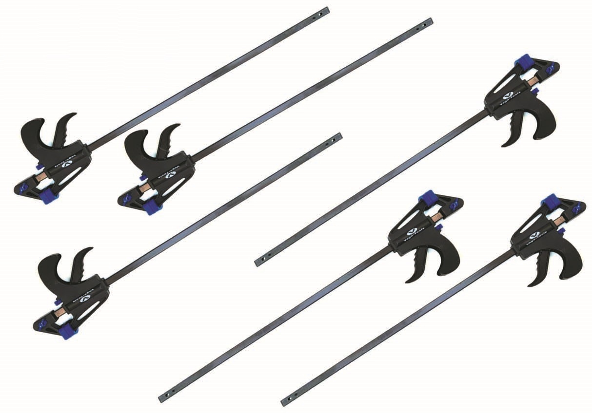 Vago-Tools 6x Schnellspannzwinge 600 mm Einhandzwinge Klemmzwinge Schraubzwinge