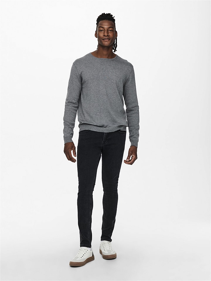 ONLY & SONS Pullover in Grau günstig kaufen