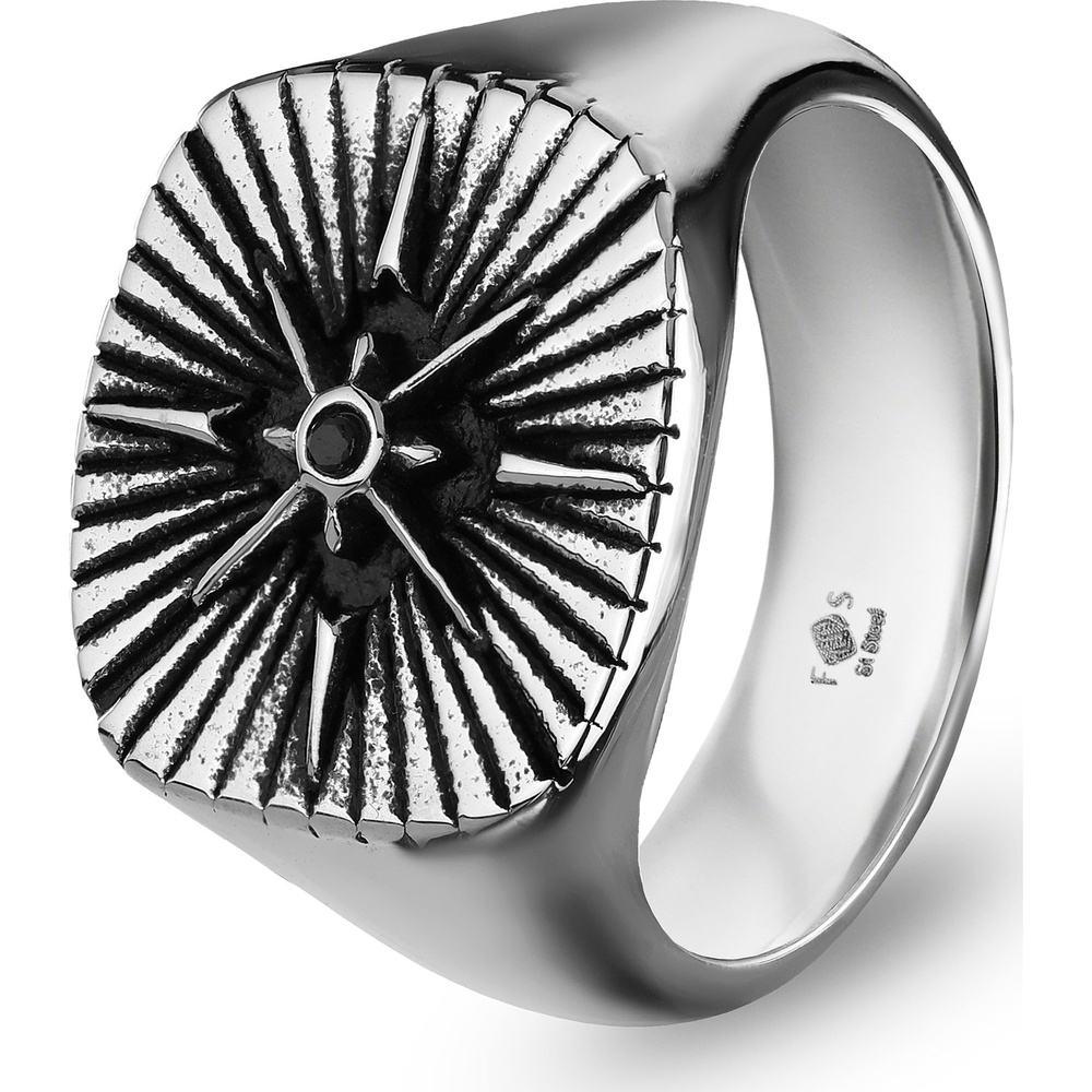 FAVS Bague pour hommes Acier inoxydable argent Bague