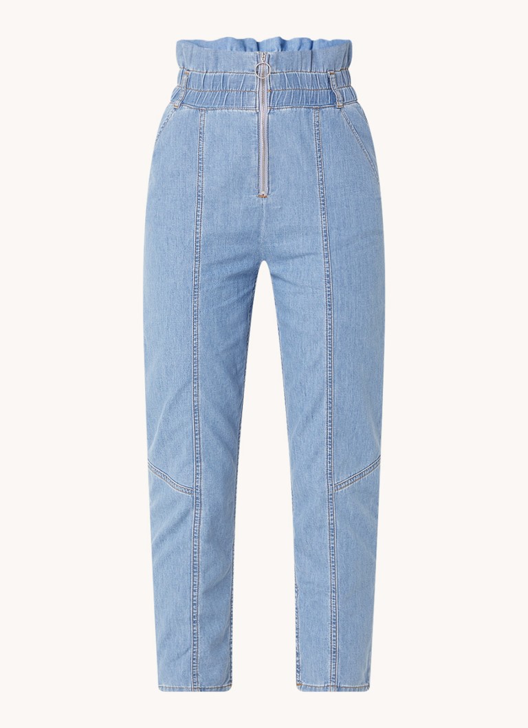 Blugi skinny Lony cu talie înaltă și mânecă scurtă, în culoarea trifoiului.
