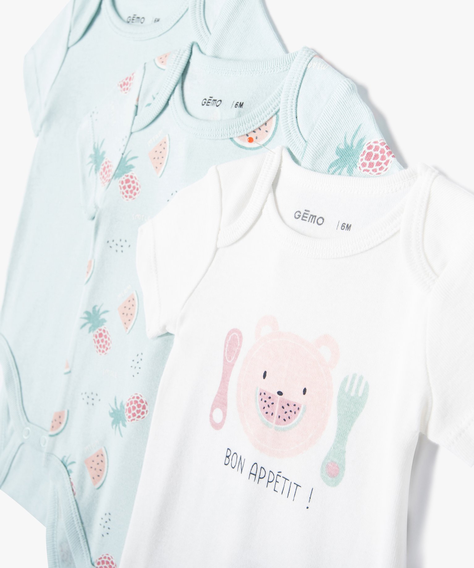 Body bébé à manches courtes et col US à motif fruits (lo... vert clair | GEMO