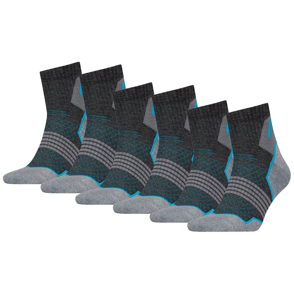HEAD 6 Paar Hiking Quarter Grey/Blue Wandersocken