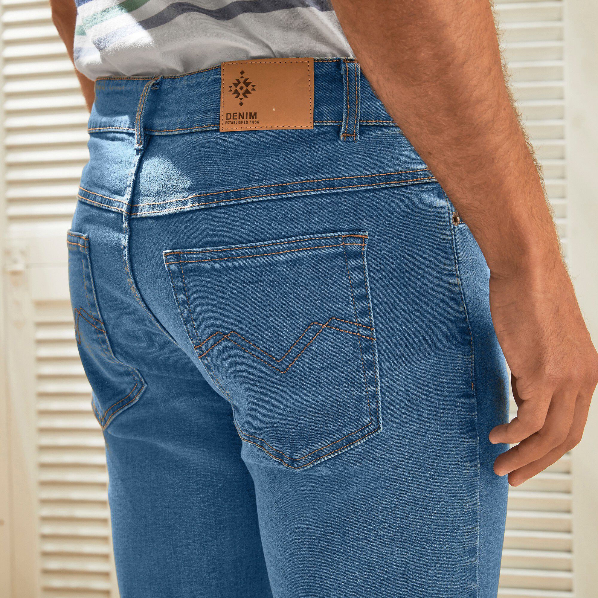 Jean coupe 5 poches extensible coton