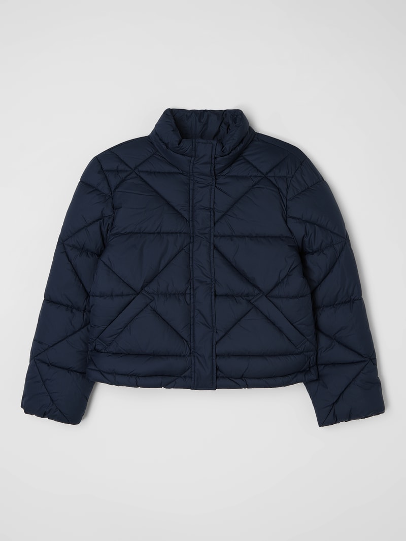 Steppjacke mit Stehkragen in marineblau