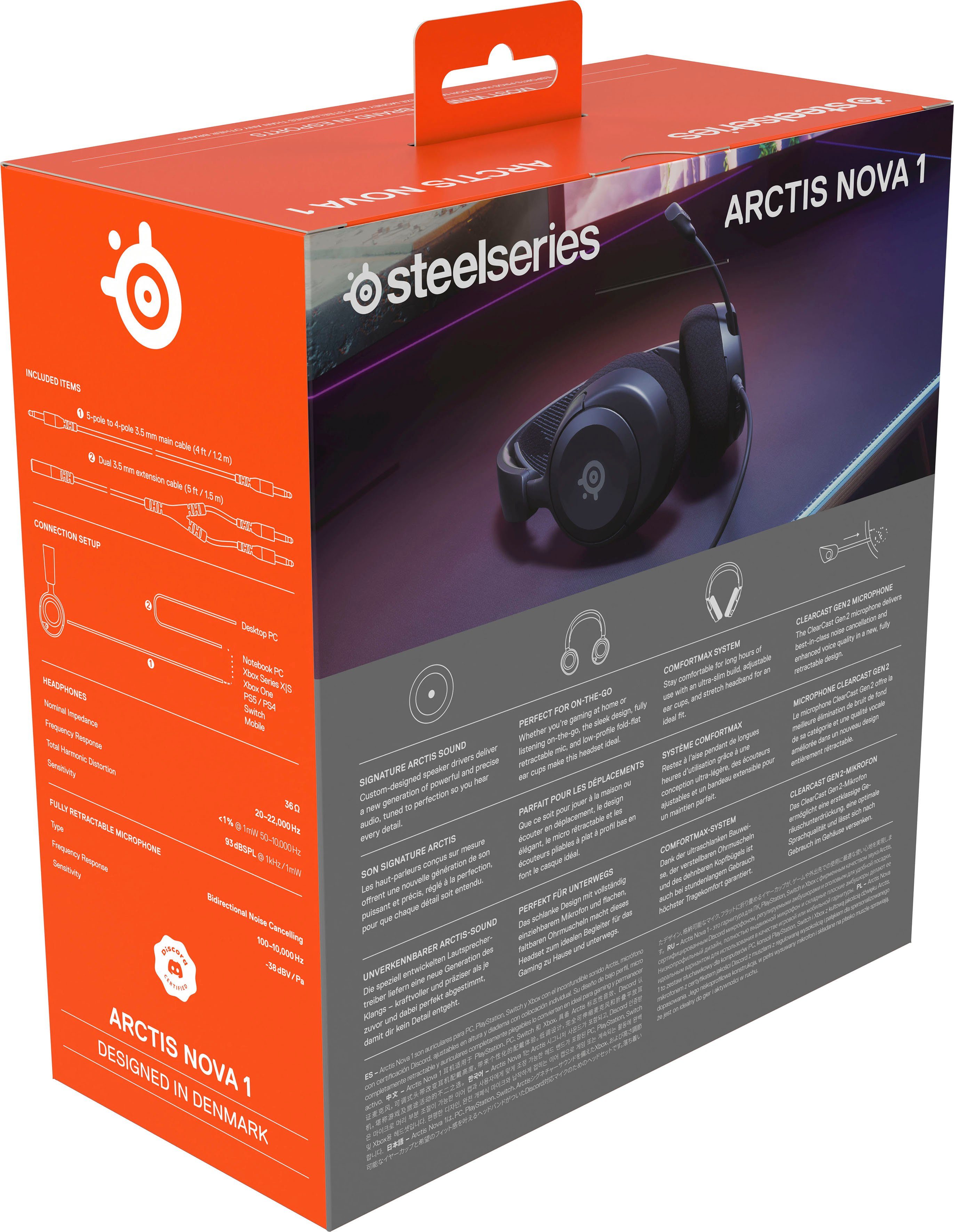 SteelSeries Arctis Nova 1 Gaming-Headset (Noise-Cancelling)