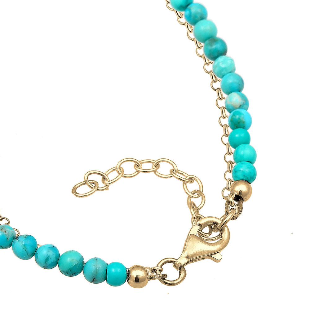 Elli Elli Bracelet Dames Couche Howlith Perles de pierres précieuses Boho en argent st Bracelet