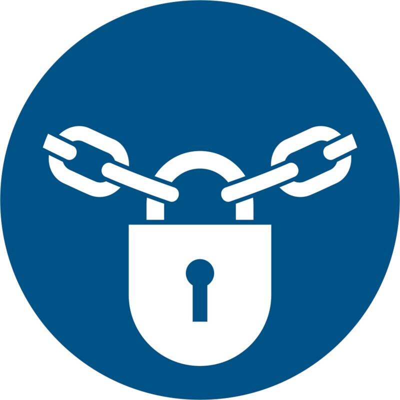 Djois Warnschild Verschlossen halten Klebstoff, einschraubbar PP (Polypropylen) 30 (B) x 0,14 (H) cm 3 Stück