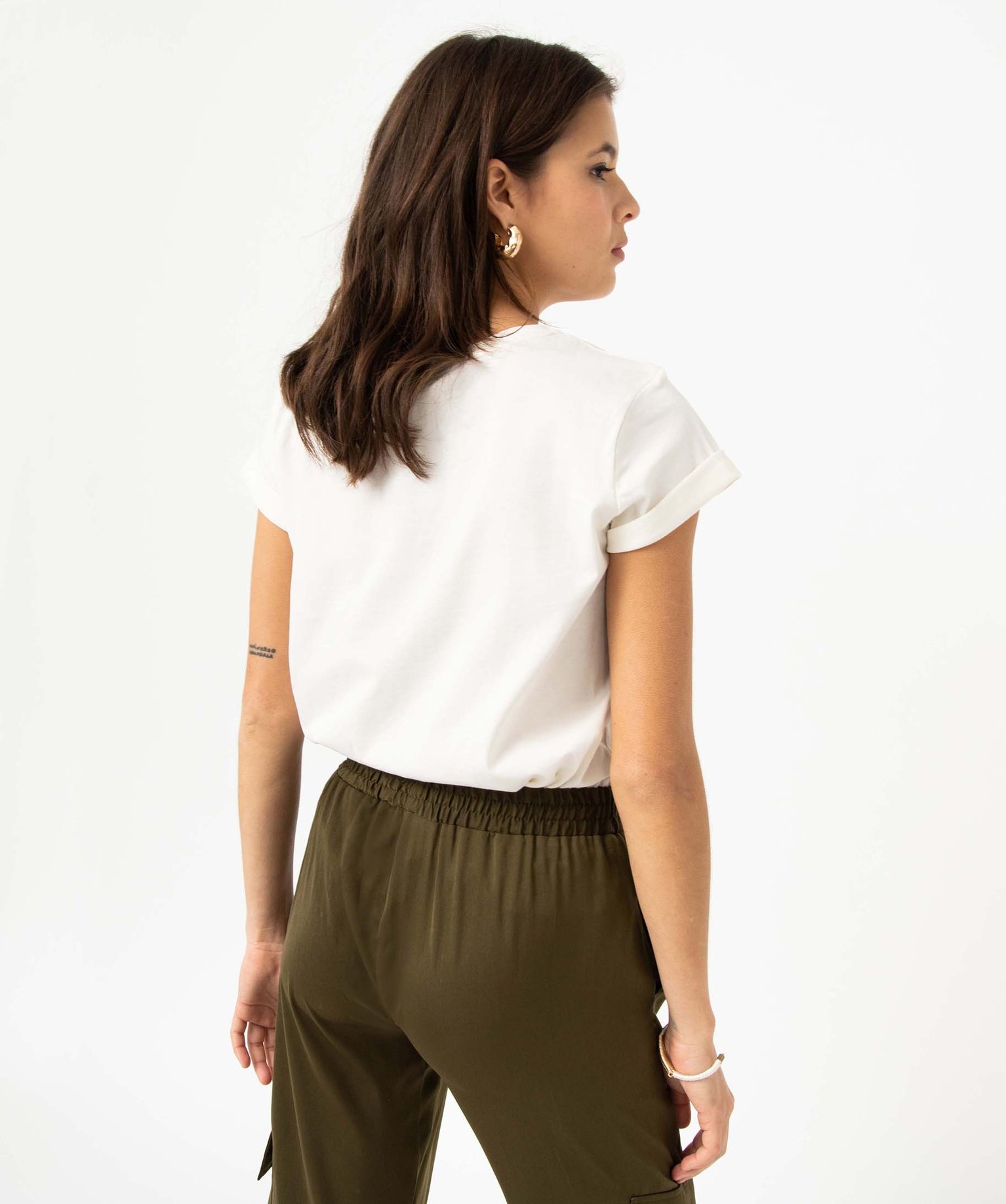 Tee-shirt femme imprimé à manches courtes beige | GEMO