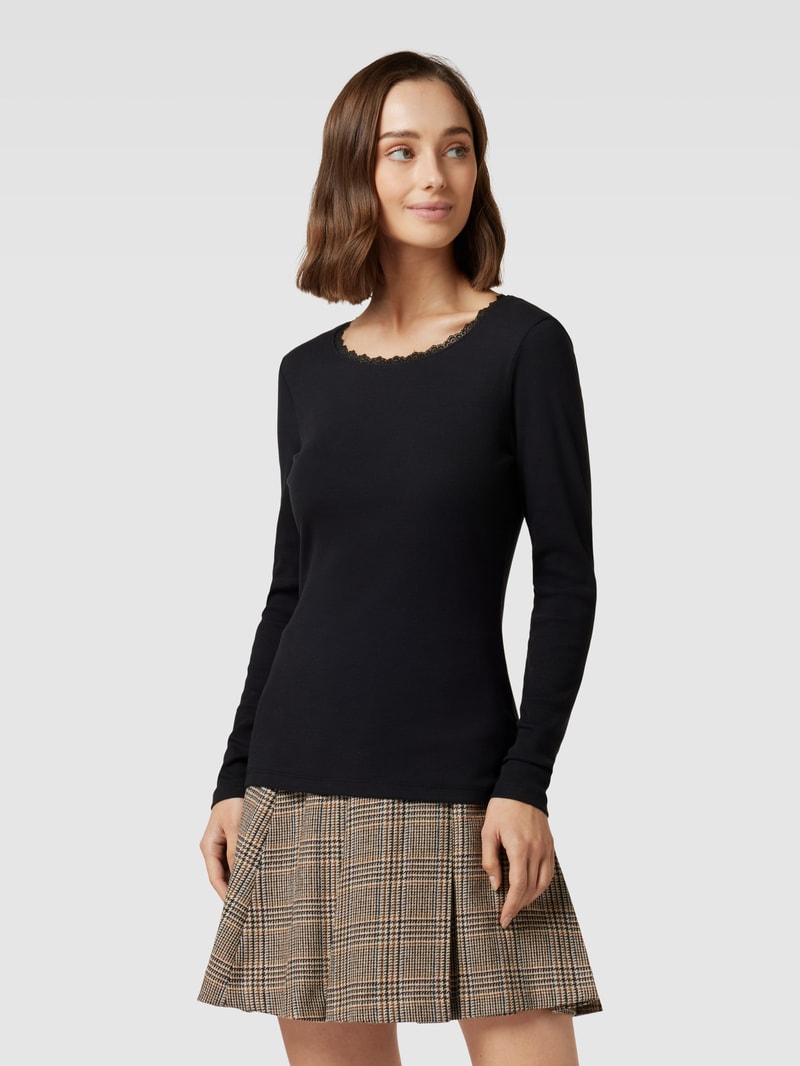 Longsleeve mit Rundhalsausschnitt in schwarz