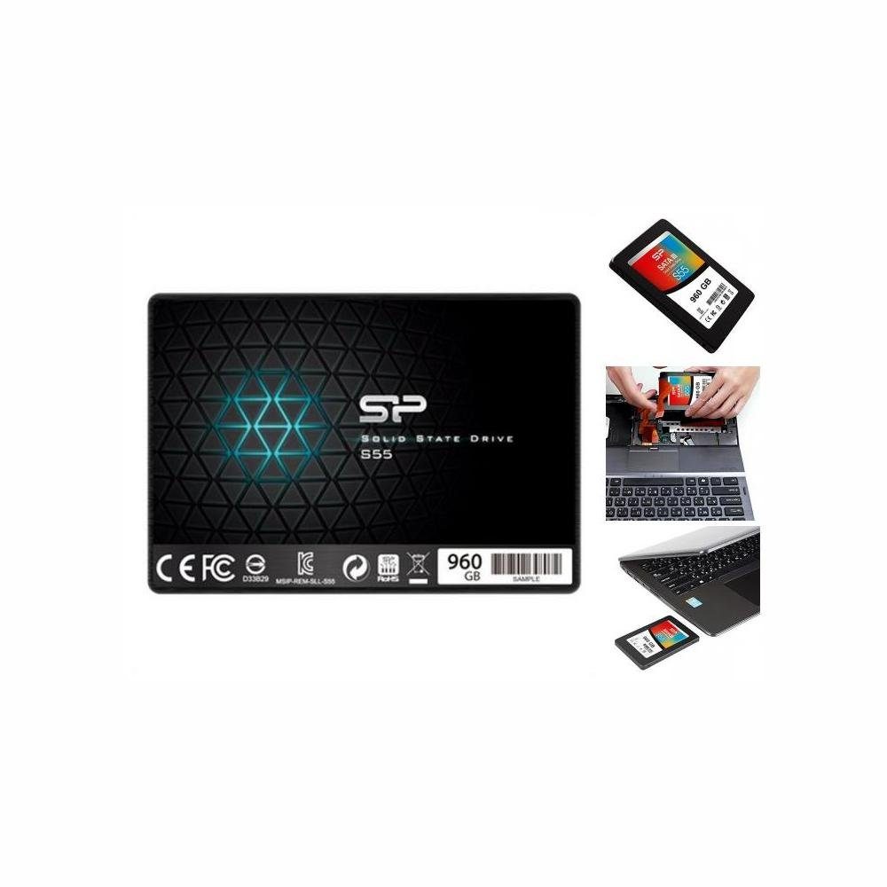 SILICON POWER Festplatte Silicon Power S55 25 SSD 960 GB 7 mm Sata III interne Gaming-SSD