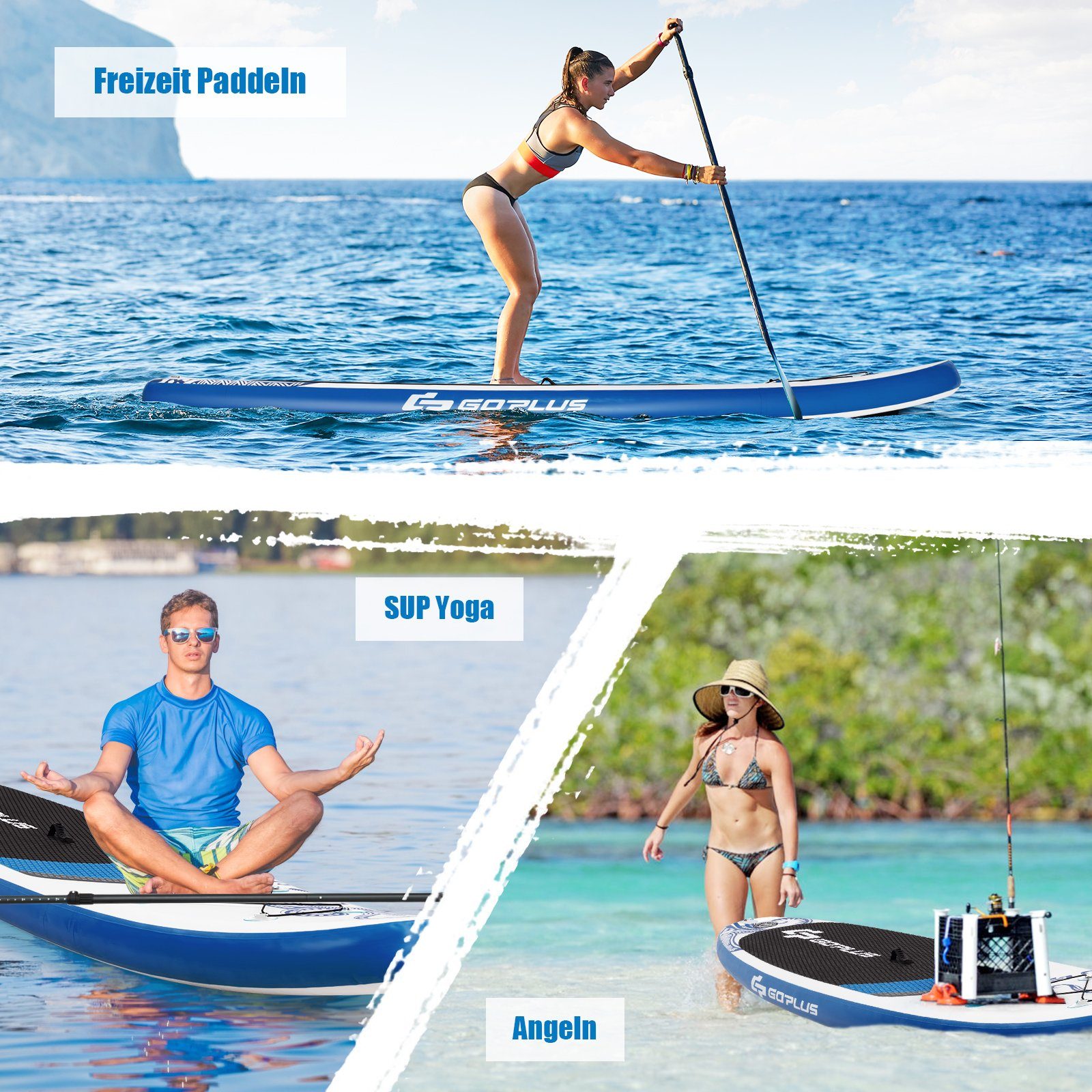 COSTWAY SUP-Board Stand Up Paddle Board, 335cm bis 170kg, mit Pumpe