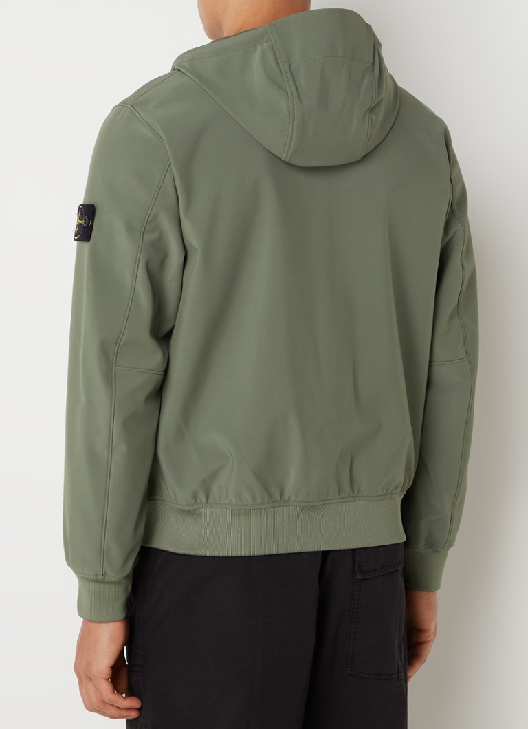 Μπουφάν Stone Island 40227 softshell με λογότυπο και κουκούλα