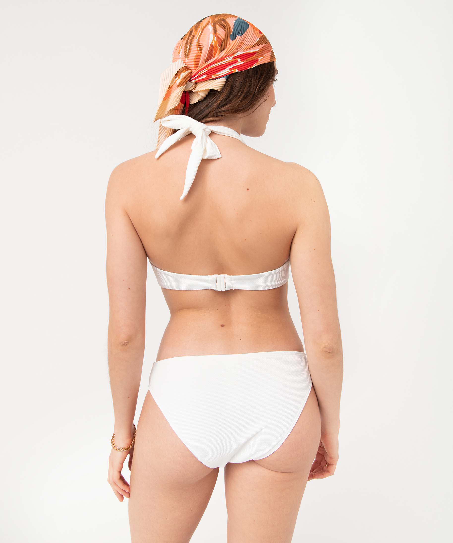 Haut de maillot de bain femme bandeau tour de cou blanc | GEMO