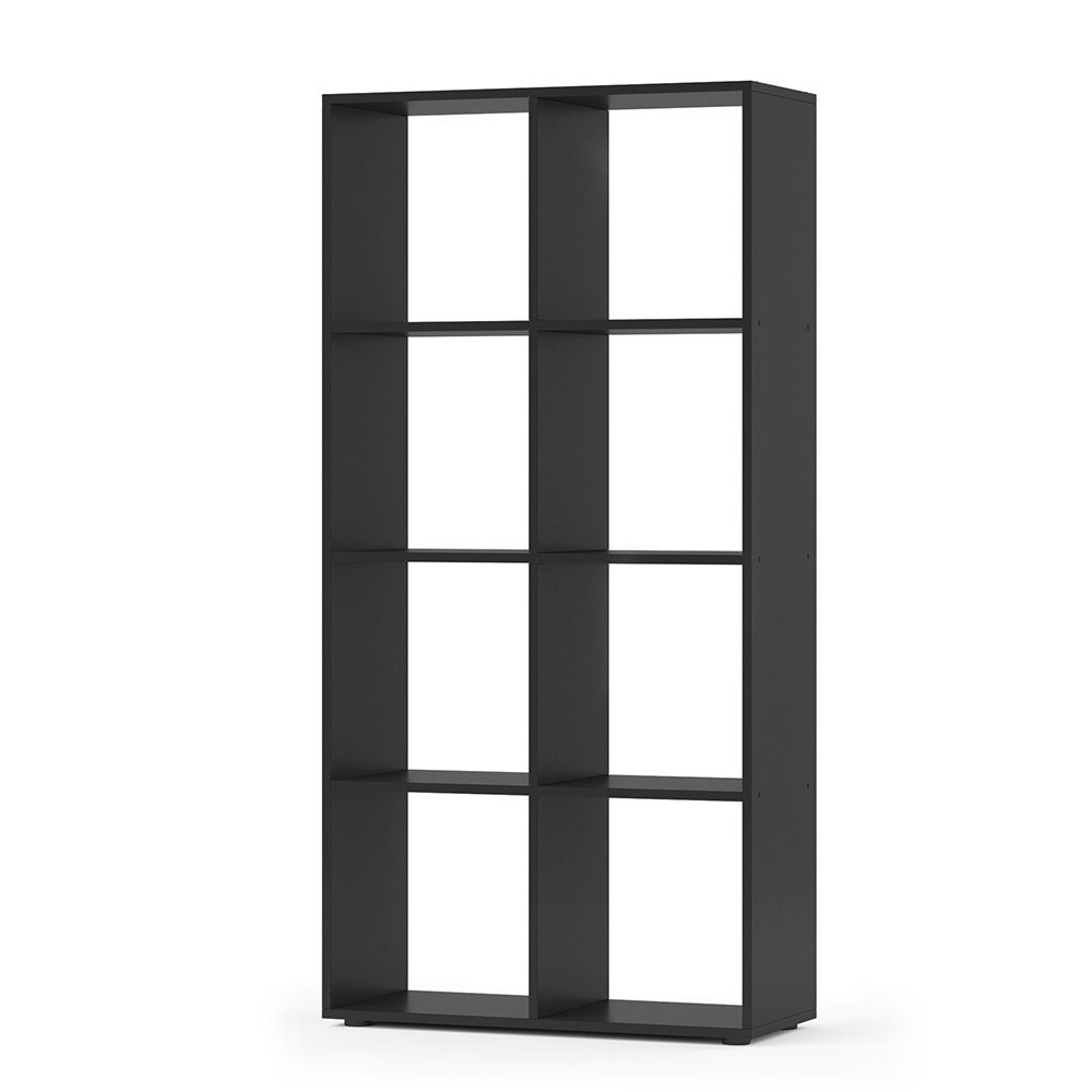 Vicco Raumteiler Bücherregal Standregal SCUTUM 8 Fächer Schwarz