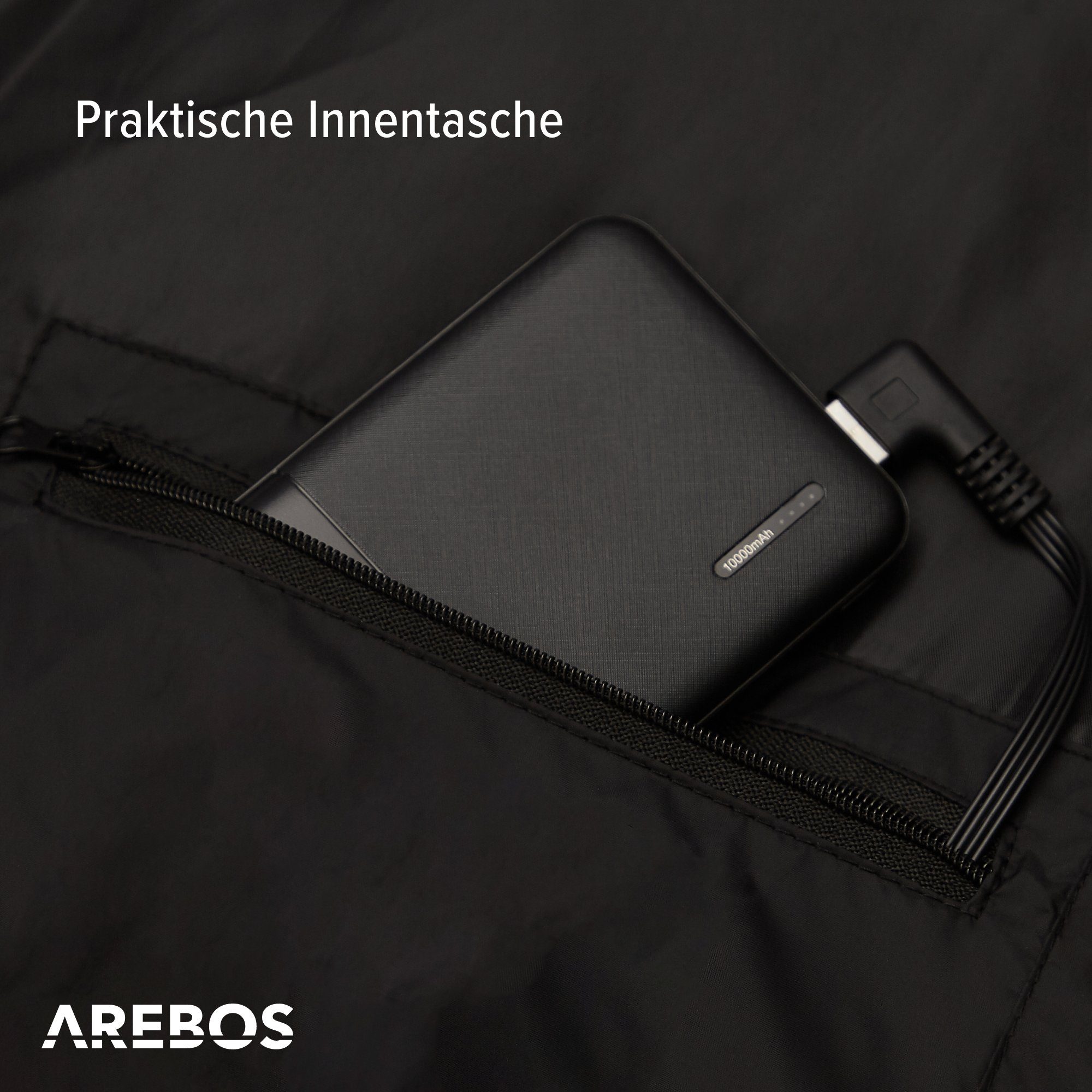 Arebos Arbeitsjacke Akku-Thermojacke Winterjacke Outdoor Jacke beheizbar Unisex (Stück)