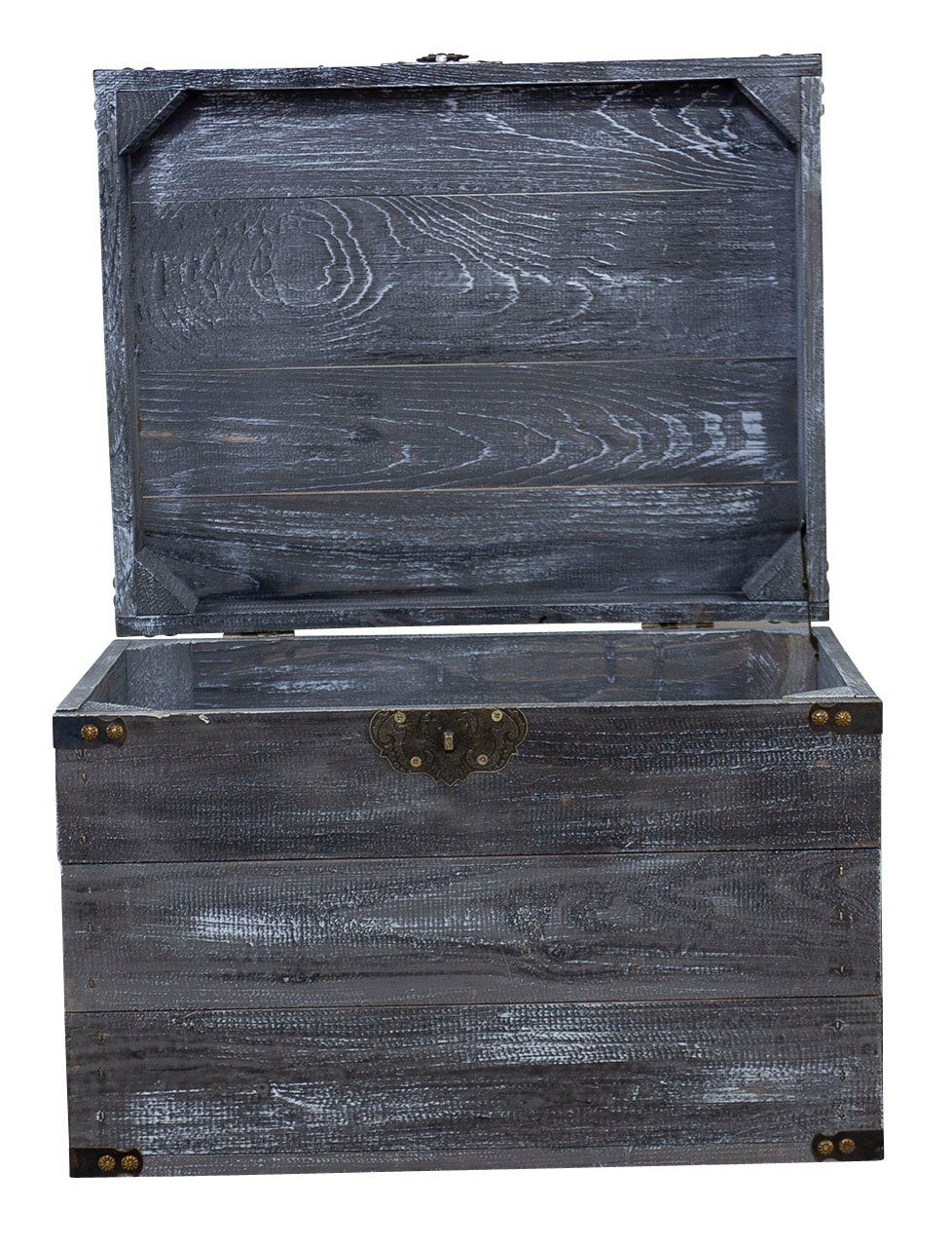 Kistenkolli Altes Land Allzweckkiste Holztruhe Elsa schwarz shabby Schatztruhe Holzkiste mit Deckel Aufbewa