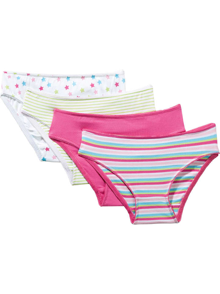 Erwin Müller Baumwolle, Single-Jersey Mädchen-Slip 4er-Pack in pink/bunt günstig kaufen