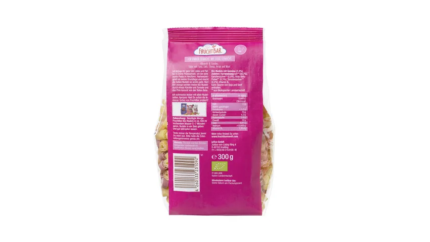 FRUCHTBAR Bio-Herznudeln Karotte, Rote Bete 300 g