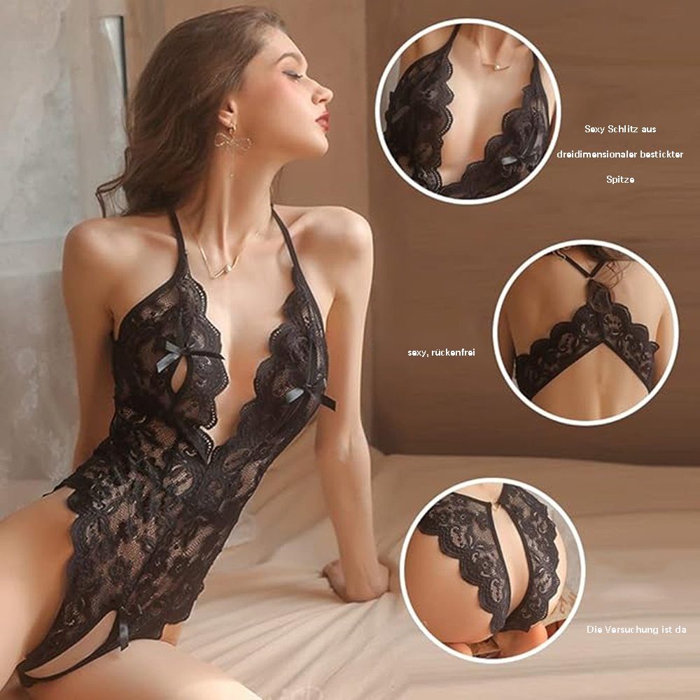 Mitternachtsliebe Body-Ouvert Body-OuvertSexy einteilige Unterwäsche,Spitzenstrumpfhose,sexy Dessous (1-tlg)