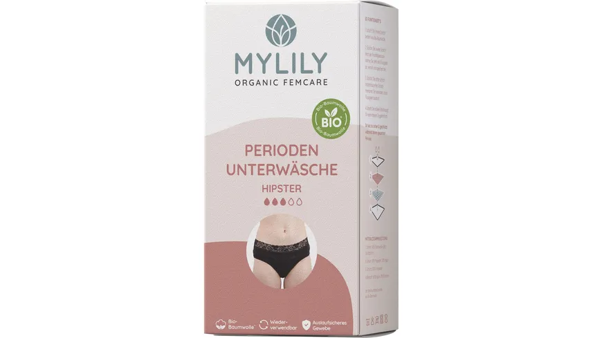 MYLILY Periodenunterwäsche Hipster Strong schwarz