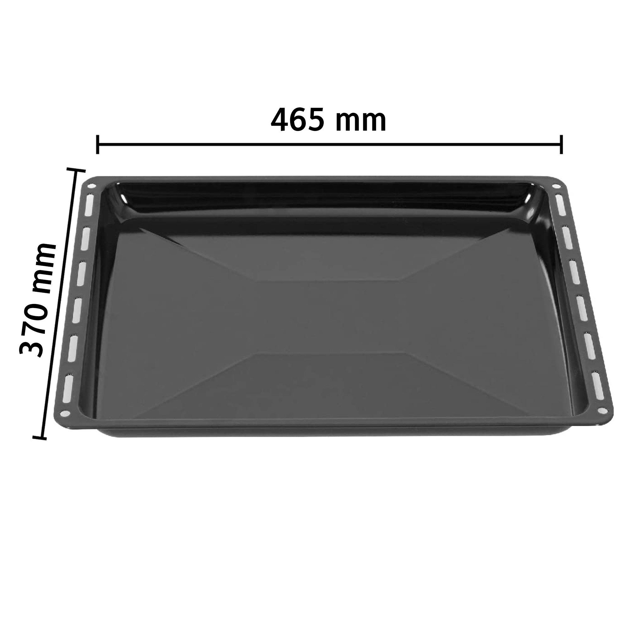 ICQN Backblech 465 x 370 x 30 doppelt Set mit Gitter, Emaille, (Set, 3-St., Fettpfanne und Verchromt Backofenrost), Passend für Bosch Neff Constructa
