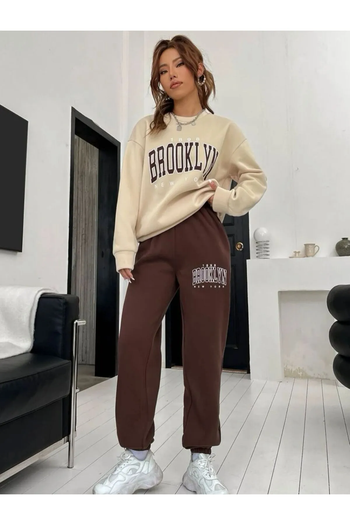 MOONBULL  Sport-Sweatsuit Set - Beige - Regular Fit