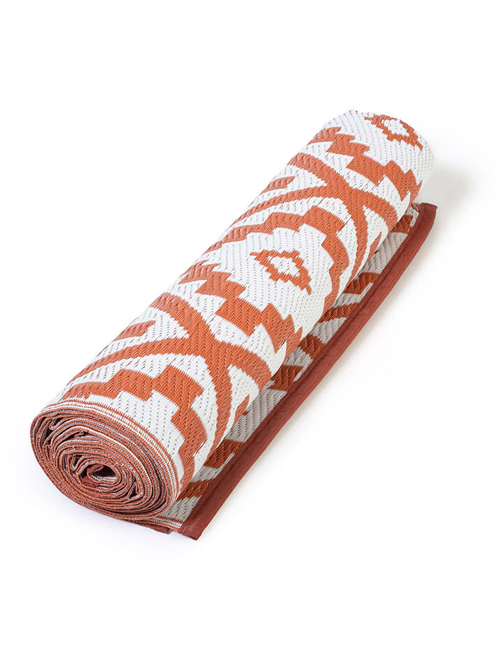 Inkazen Outdoor-Teppich in Terrakotta/ Weiß günstig kaufen