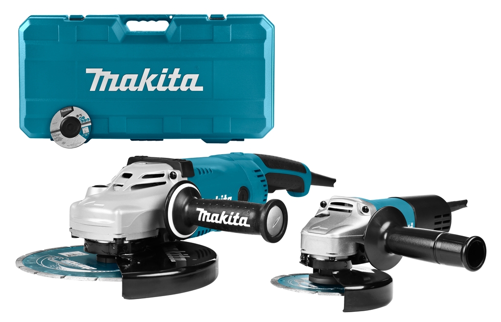 Juego combinado de amoladora angular Makita DK0054X1 con maletín (GA9020R+9558HNRG) + 2 discos de diamante